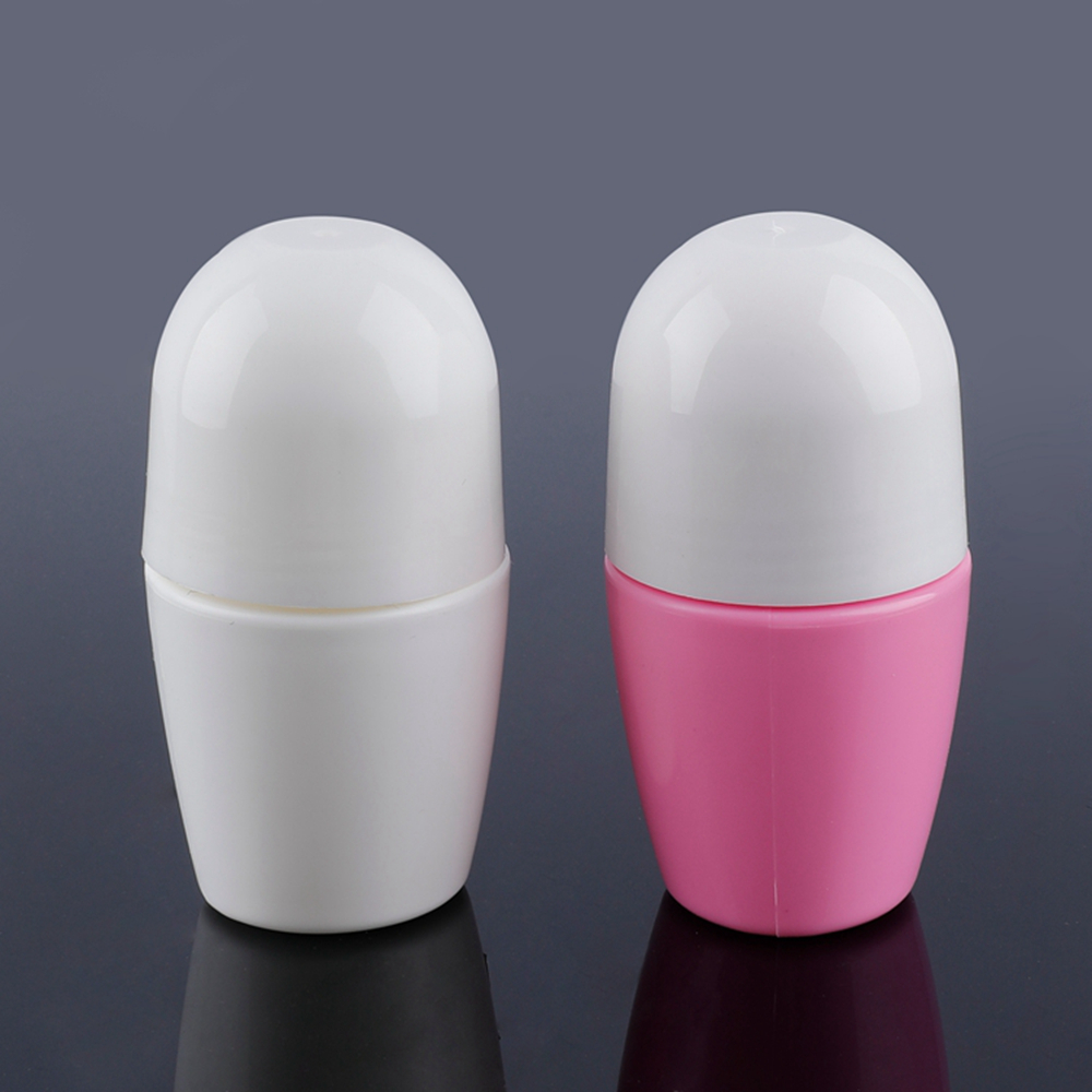 Rollo de desodorante vacío de diseño de lujo al por mayor en embalaje de botella, rollo de plástico personalizado de 50 ml en botella, rollo de plástico en botellas