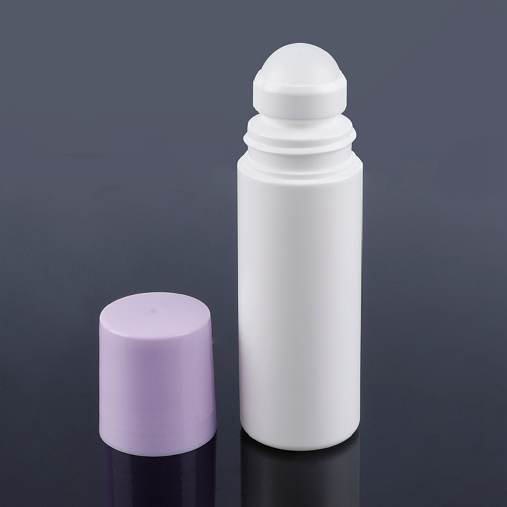 Aceite esencial ecológico 60ml 75ml 90ml botella de plástico roll-on forma redonda, botella de plástico roll-on de lujo, botella de perfume roll-on de plástico