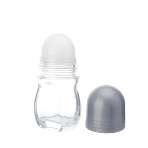 Rollo de desodorante transparente recargable de 50ml para Perfume de aceite esencial en botella de vidrio, rollo de botella de vidrio de aceite, aceite de botella de vidrio enrollable